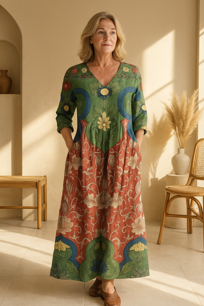 Celeste | Vestido Ancho Floral Vintage