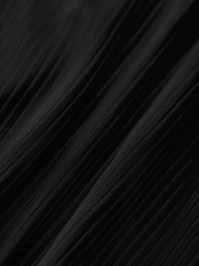 Bikini Top Negro con Espalda Retorcida y Sin Espalda