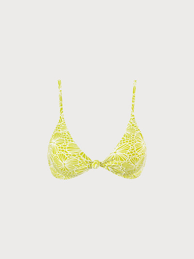 Bikini Top Jacquard Floral con Nudo