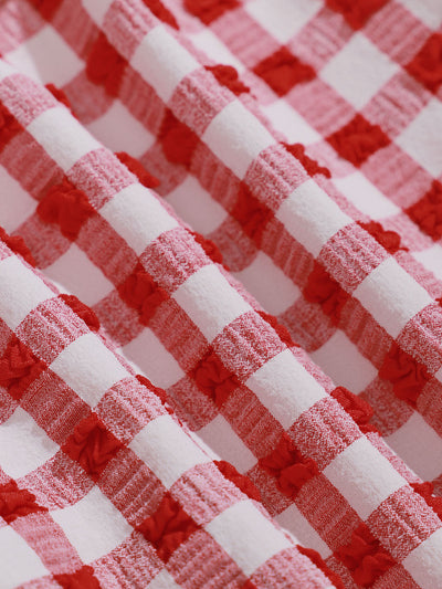 Top de bikini a cuadros con aros