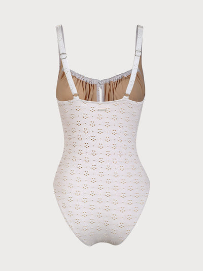 Traje de Baño Entero Floral con Recortes