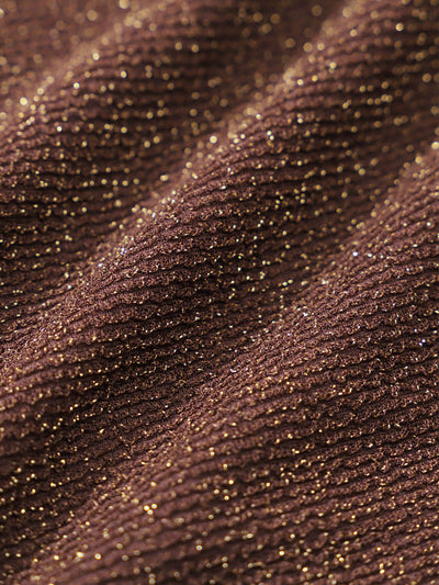 Bikini Top Café Oscuro con Aros y Tirantes Cruzados