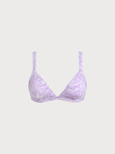 Bikini Top Morado Texturizado con Cuello en V