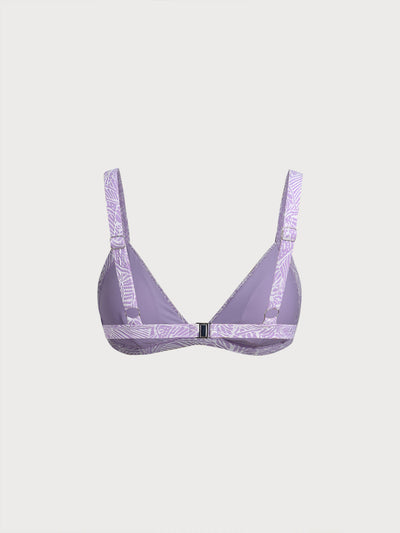 Bikini Top Morado Texturizado con Cuello en V