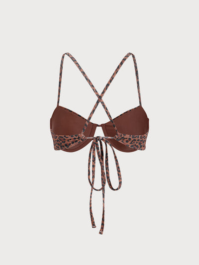 Bikini Top Animal Print con Varilla y Brillo Lurex