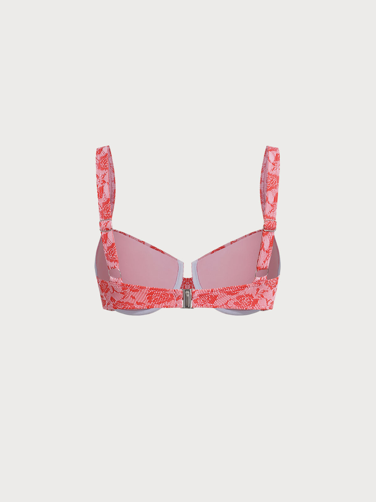 Bikini Top Rojo Rosado Texturizado con Varilla