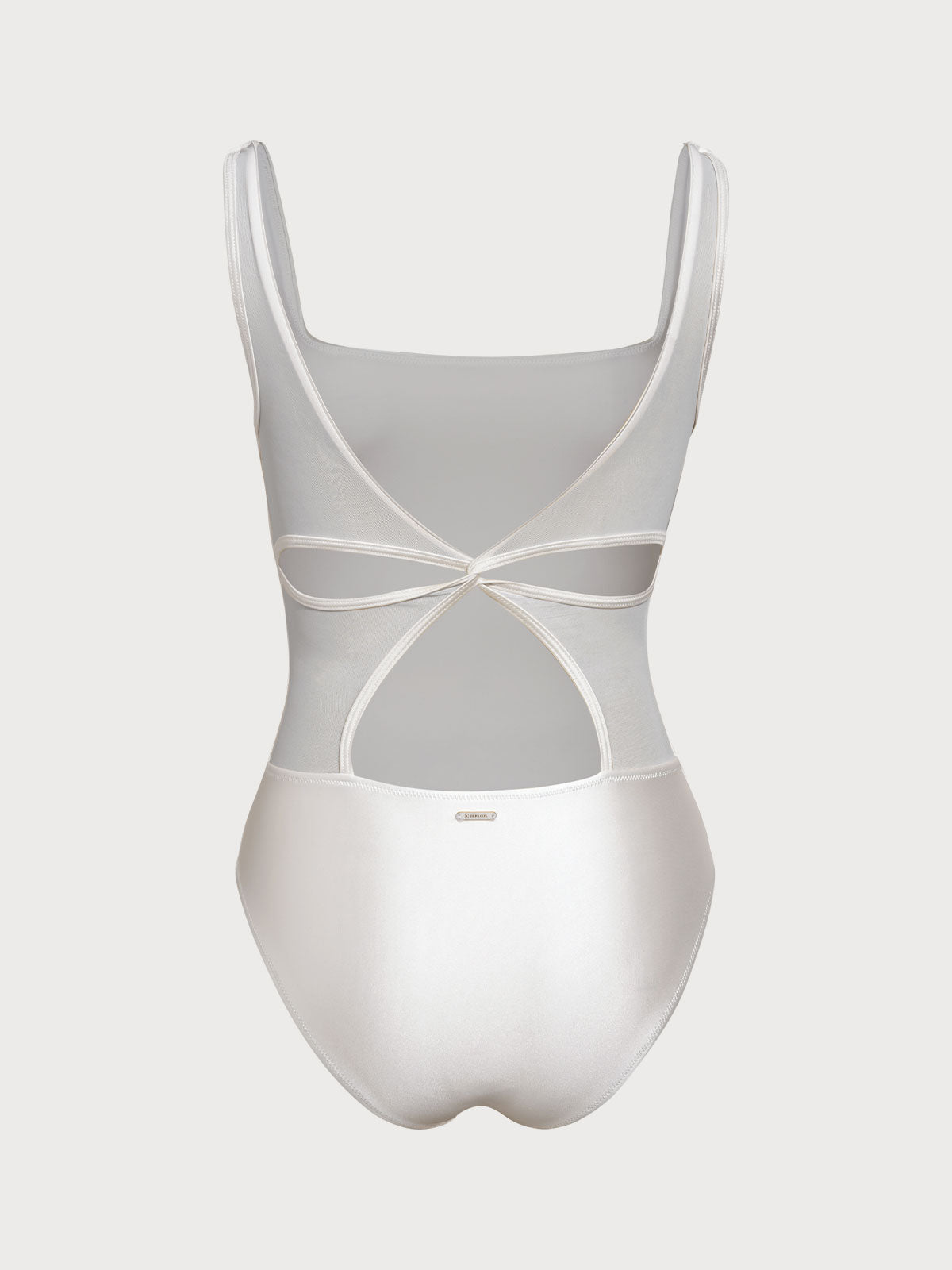 Bañador enterizo blanco sin relleno y con espalda de pétalos