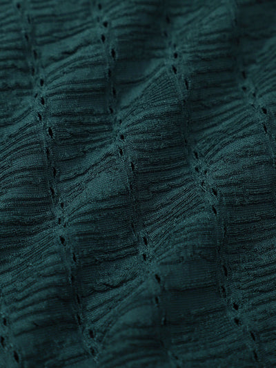 Bañador enterizo verde oscuro con textura y escote profundo