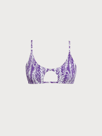 Bikini Top Aura Lila Texturizado con Recortes