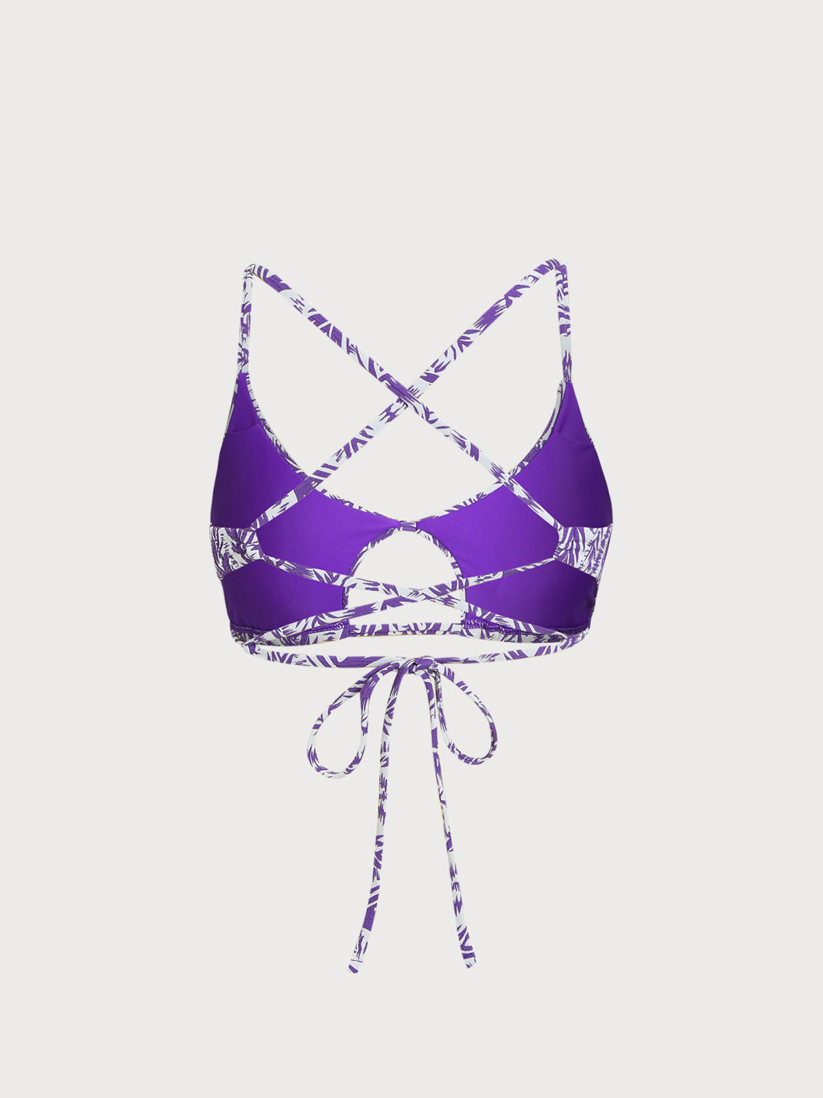 Bikini Top Aura Lila Texturizado con Recortes