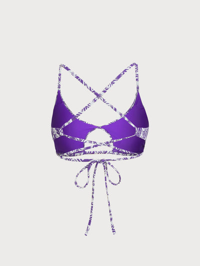 Bikini Top Aura Lila Texturizado con Recortes