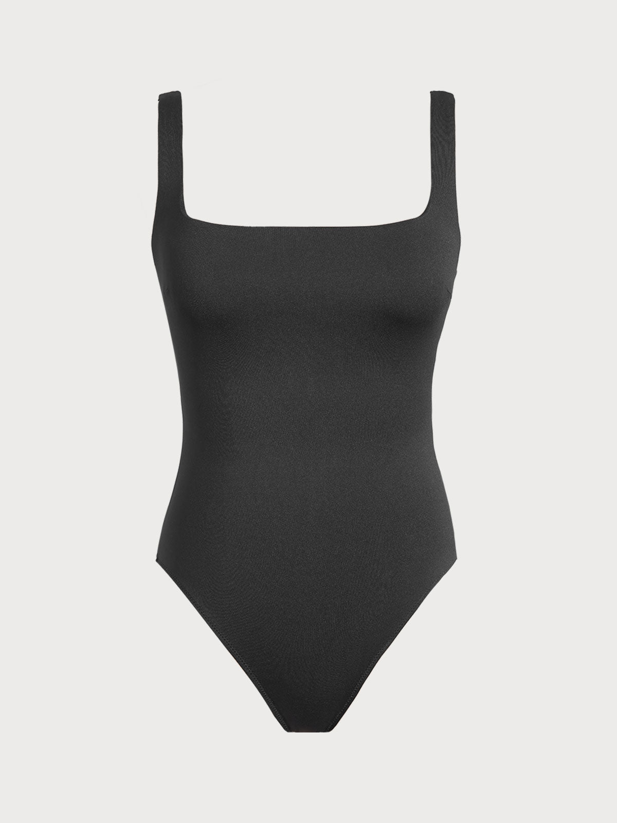 Traje de Baño Entero Negro con Espalda en Pétalos y Control Abdomen