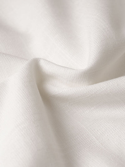 Vestido de Playa Blanco con Cuello en V y Pliegues